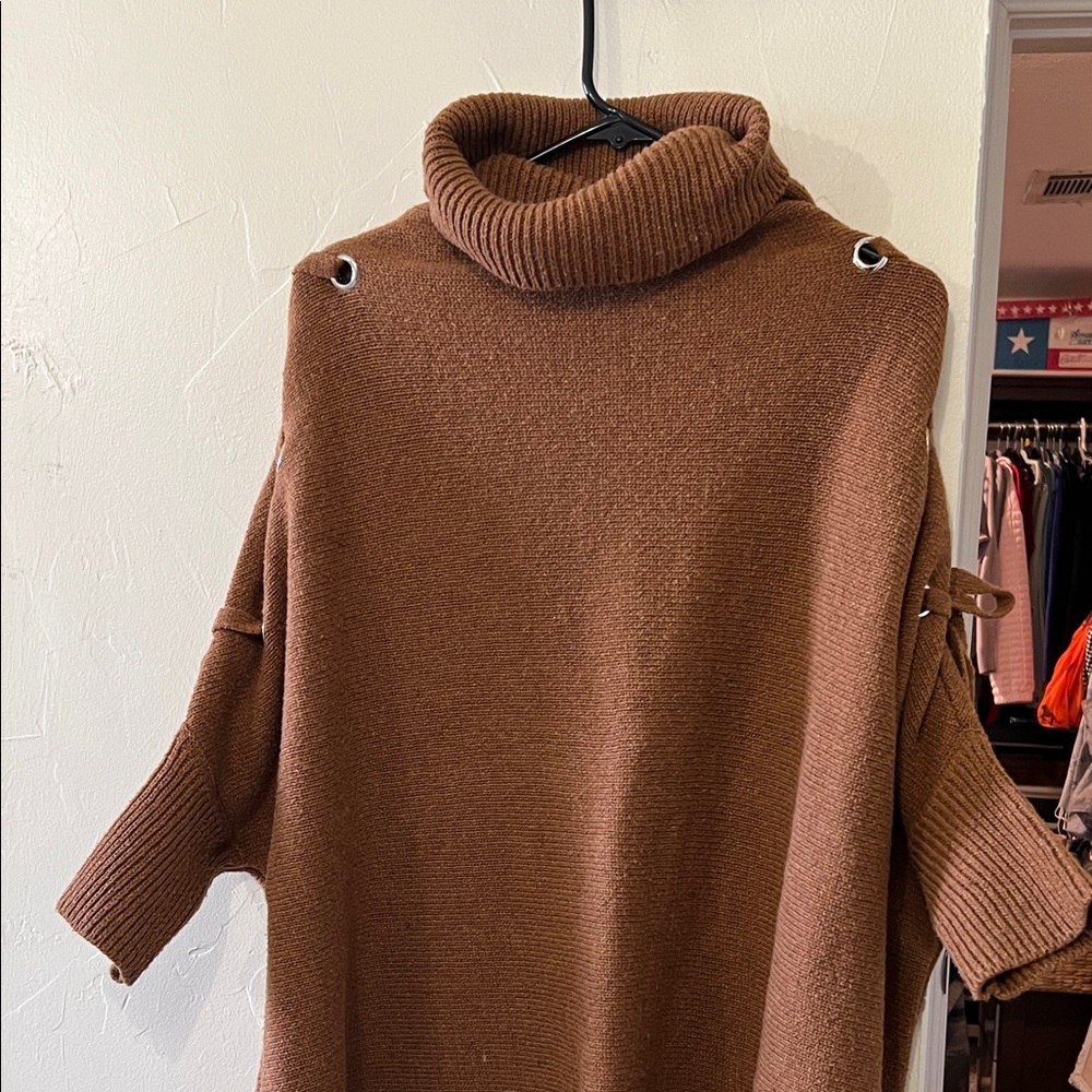 Cozy Brown Cowl Neck Sweater